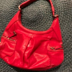 SOLD-shoulder bag with with silver detail.